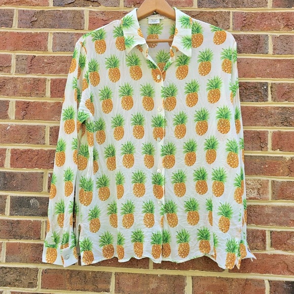 Vintage Silk Pineapple Blouse - Picture 1 of 9